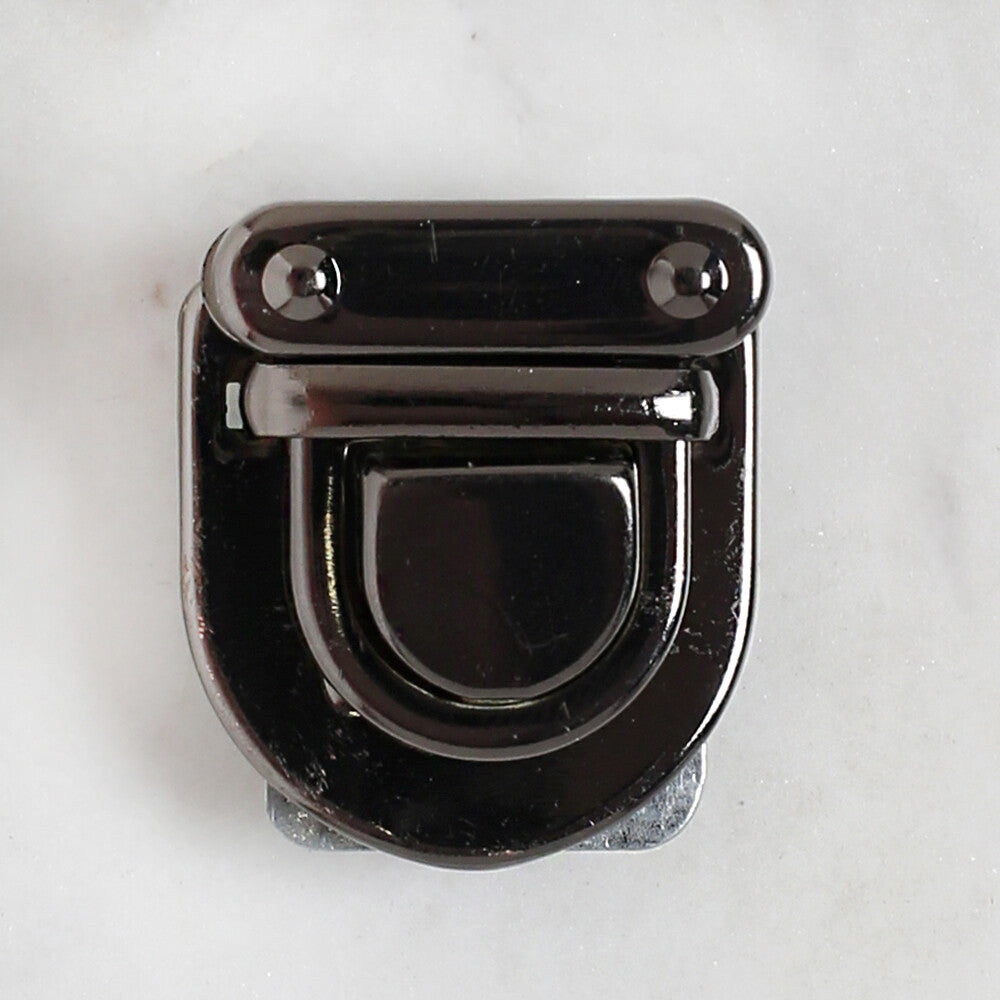 Loren Metal Çanta Kilidi Küçük Siyah